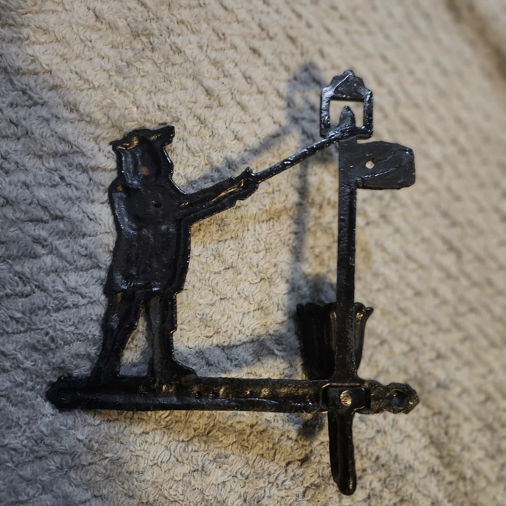 Vintage Black Cast Iron Wall Sconce